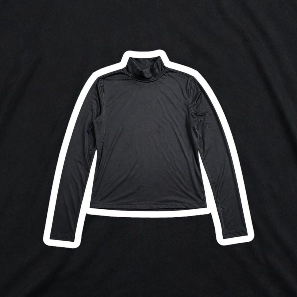 St John Sport Essentials By‎ Marie Gray Womens M Black Mock Neck Stretch Top USA